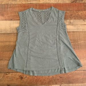 Sundance Catalog Womens Blue Dinah Embroidered Eyelet Top Shirt